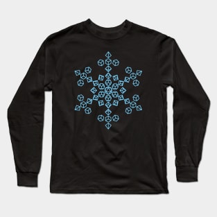 Snowflake Blue Polyhedral Dice Long Sleeve T-Shirt